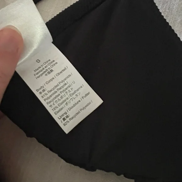 JCrew Ribbed Curved Waist Black Triangle Bikini Set Size S - Picture 4 of 5